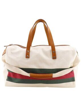 Gucci line 2-Way Shoulder Canvas Owhite Travel Bag